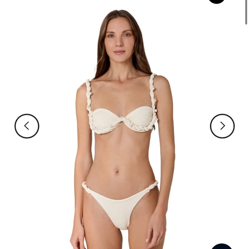 Bahia Maria Olivia Ivory Pearls Two Piece Bikini Set, Size S